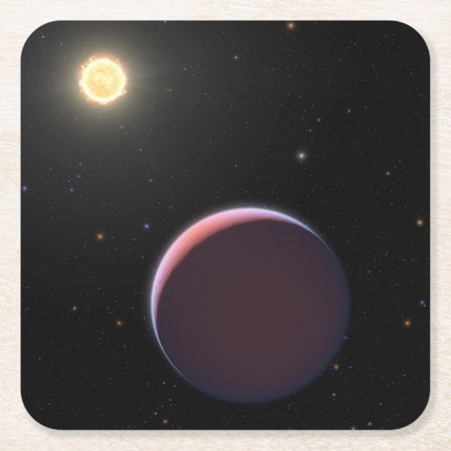 The Sun-Like Star Kepler 51 & Three Giant Planets. Square Paper Coaster (Front)