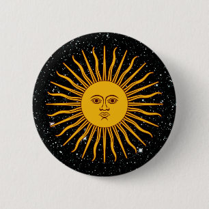 THE SUN OF MAY (Sol De Mayo) space theme ~ 6 Cm Round Badge