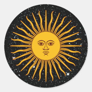 THE SUN OF MAY (Sol De Mayo) space theme ~ Classic Round Sticker