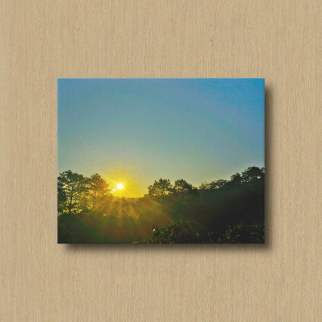 The Sun Over a Mountain Horizon Canvas Print (Creator Uploaded)
