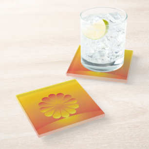 the sun rises glass coaster