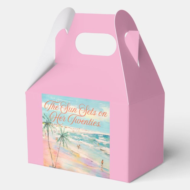 The Sun Sets on Her Twenties  Favour Box (Back)