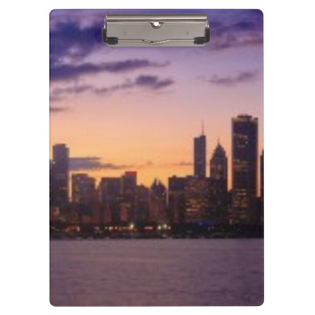 The sun sets over the Chicago skyline Clipboard (Front)