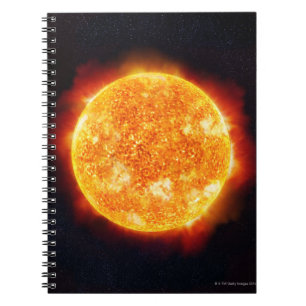 The Sun showing solar flares against a star Notebook