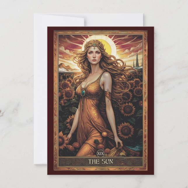 The Sun (Sol) Tarot Art Flat Thank You Card (Front)