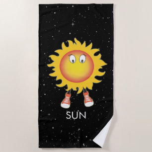 The Sun & Stars in Space Beach Towel