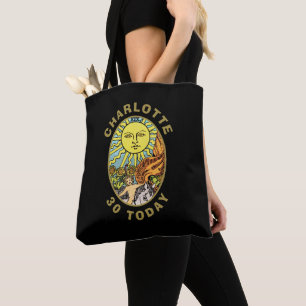 The Sun Tarot Card   30th Birthday Black Name Tote Bag