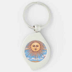 The Sun Tarot Card Artwork Vintage Rider-Waite Key Ring