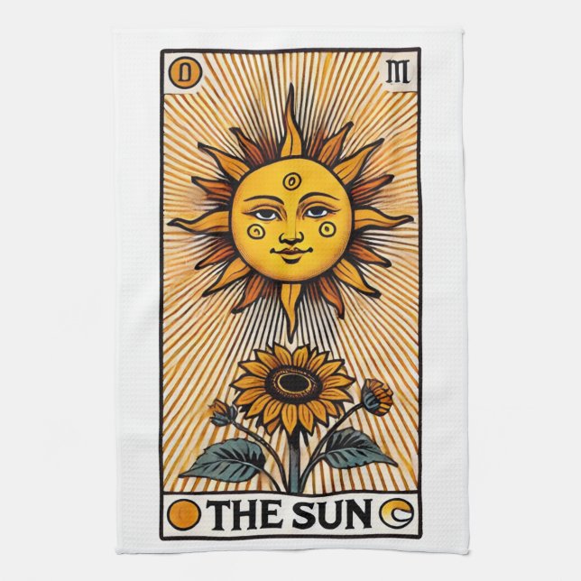 The Sun Tarot Card                                 Tea Towel (Vertical)