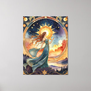 the sun - tarot original artwork inspired paint canvas print