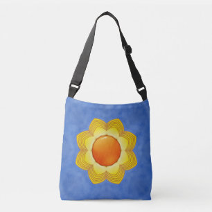 The Sun Vintage Orange Yellow Blue Kaleidoscope Crossbody Bag