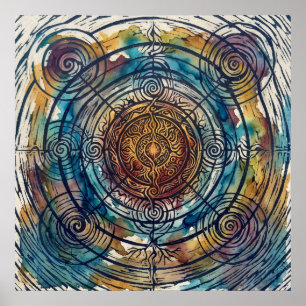 The Sun Wheel of Sacred Alignment Wall Art