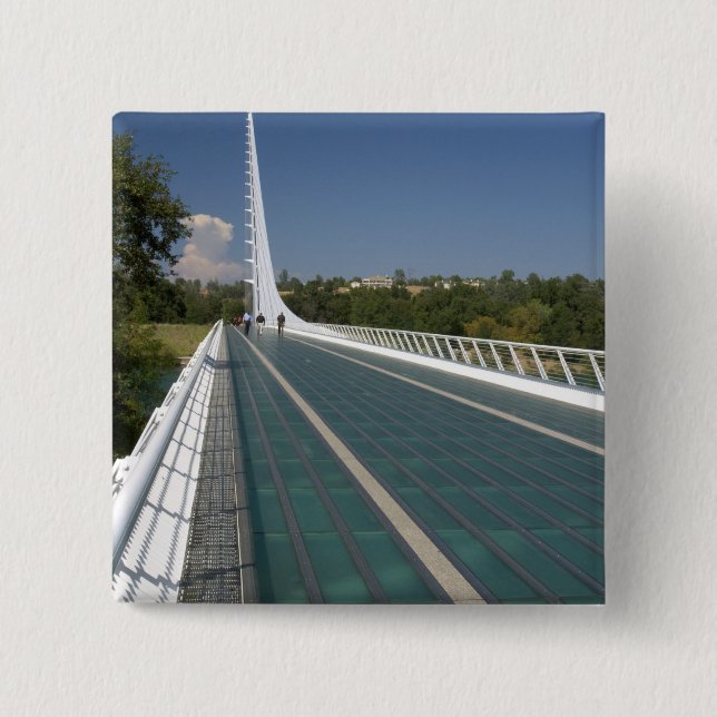 The Sundial Bridge at Turtle Bay 15 Cm Square Badge (Front)