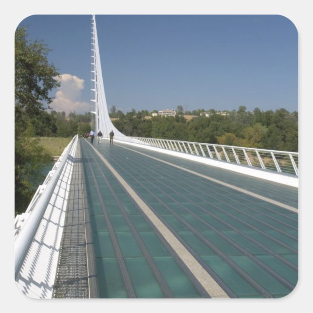 The Sundial Bridge at Turtle Bay Square Sticker (Front)