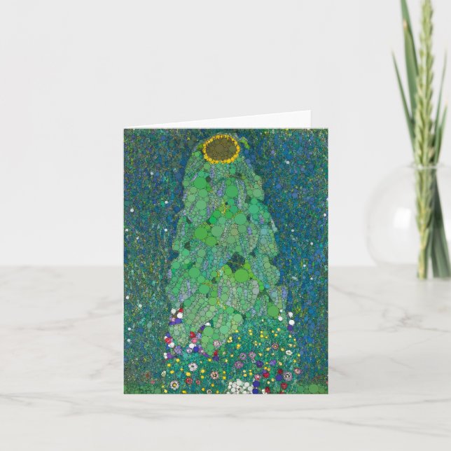 The Sunflower, Infinity Dots by After Gustav Klimt Thank You Card (Front)