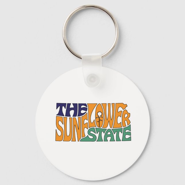 The Sunflower State - Kansas Key Ring (Front)