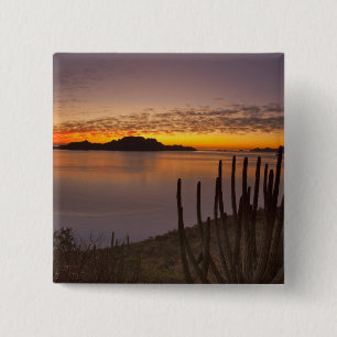 The sunrise over Isla Danzante in the Gulf of 2 15 Cm Square Badge