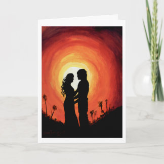 The Sunset Embrace Valentine's Card