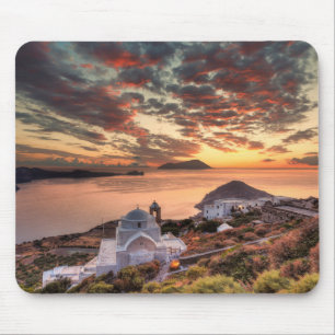 The sunset from the castle of Plaka in Milos Mouse Mat