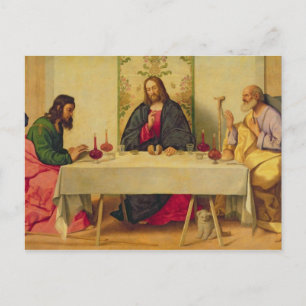 The Supper at Emmaus, 1520 (oil on canvas) Postcard