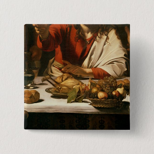 The Supper at Emmaus, 1601 15 Cm Square Badge (Front)