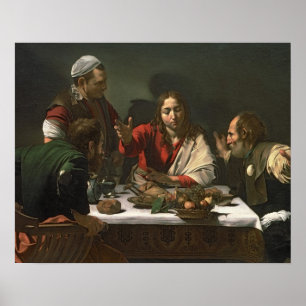 The Supper at Emmaus, 1601 (oil and tempera) Poster