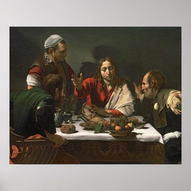 The Supper at Emmaus, 1601 (oil and tempera) Poster (Front)