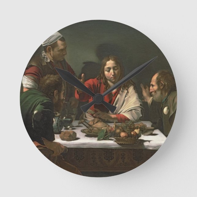 The Supper at Emmaus, 1601 (oil and tempera) Round Clock (Front)