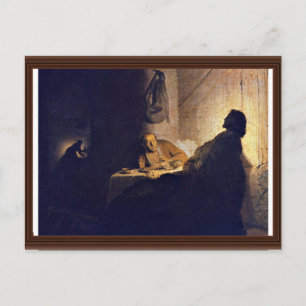 The Supper At Emmaus. By Rembrandt Van Rijn Postcard