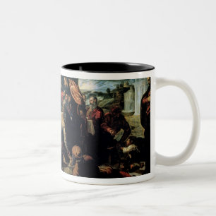 The Supper at Emmaus (oil on canvas) Two-Tone Coffee Mug