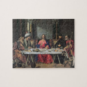 The Supper at Emmaus (oil on panel) Jigsaw Puzzle