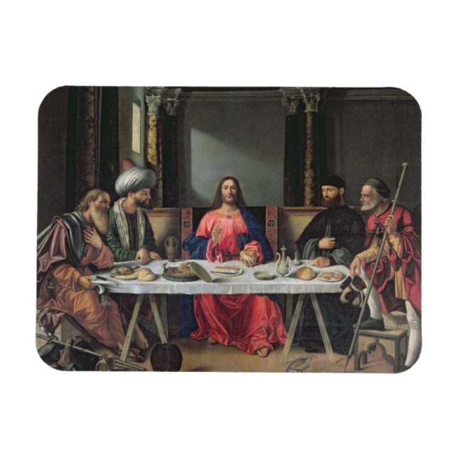 The Supper at Emmaus (oil on panel) Magnet (Horizontal)