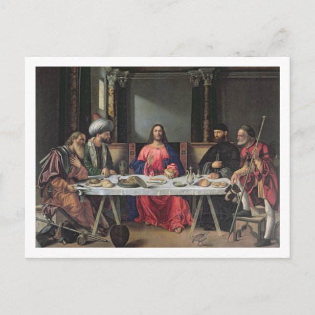 The Supper at Emmaus (oil on panel) Postcard (Front)