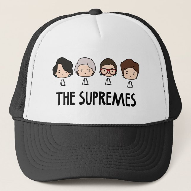 The Supremes Woman Cute Kawaii Chibi Head Trucker Hat (Front)