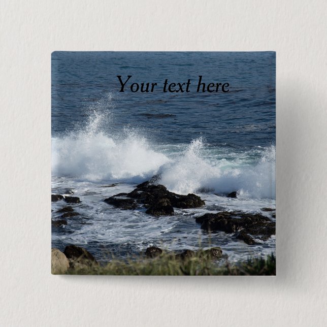 The surf of the Pacific Ocean 15 Cm Square Badge (Front)