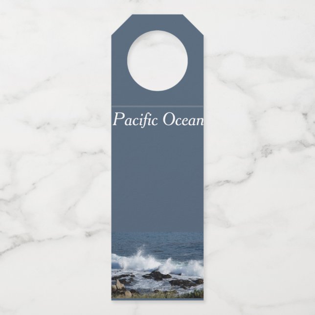 The surf of the Pacific Ocean     Bottle Tag (Front)