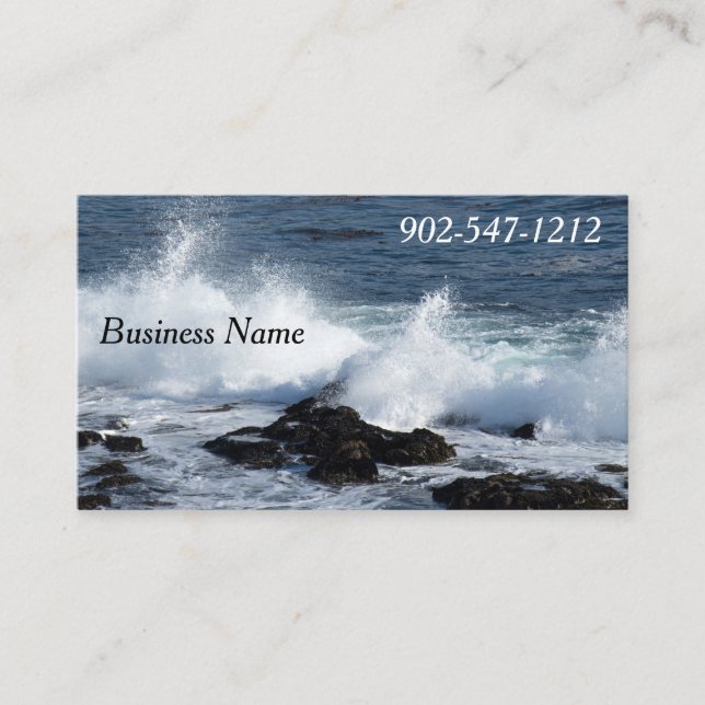 The surf of the Pacific Ocean      Business Card (Front)