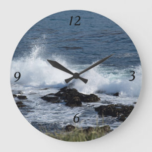 The surf of the Pacific Ocean Large Clock