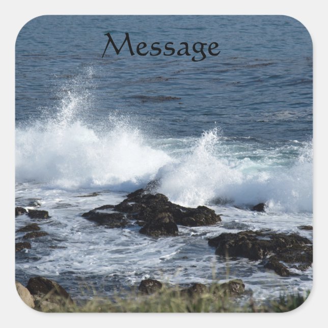 The surf of the Pacific Ocean Square Sticker (Front)