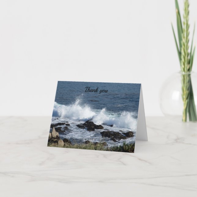 The surf of the Pacific Ocean Thank You Card (Front)