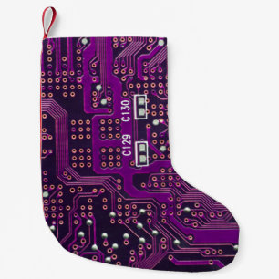 The surface of the digital circuitbackground,abstr small christmas stocking