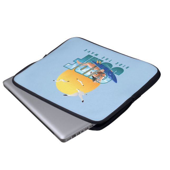 The Surfer Rides the Wave | 15" Laptop Sleeve (F) (Front Bottom)