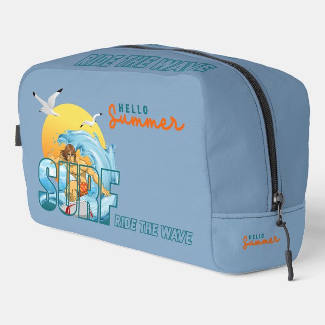 The Surfer Rides the Wave | Dopp Kit (Right Corner)