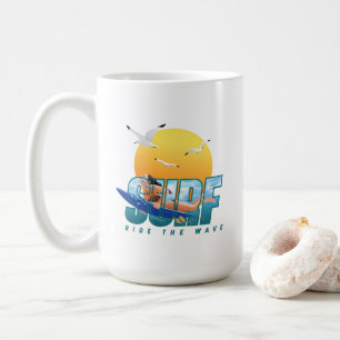 The Surfer Rides the Wave   (F) Classic Mug #15
