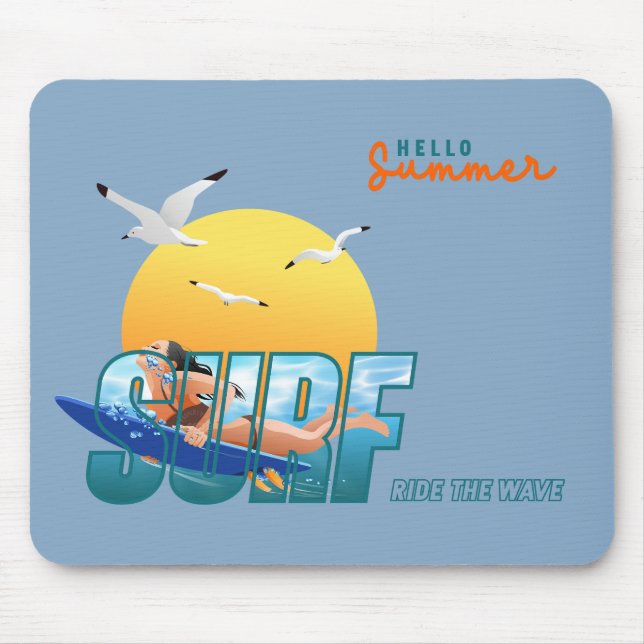 The Surfer Rides the Wave | (F) Mouse Mat (Front)