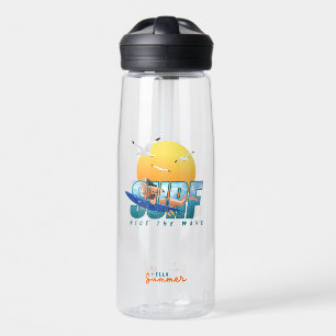 The Surfer Rides the Wave (F) Water Bottle
