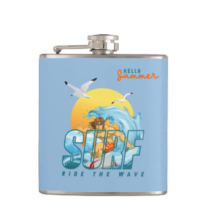 The Surfer Rides the Wave   (M) Hip Flask