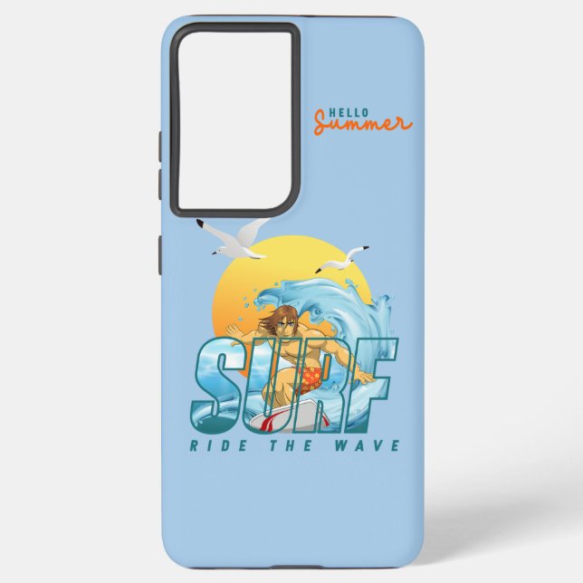 The Surfer Rides the Wave | (M) Samsung Galaxy S21 Ultra Case (Back)