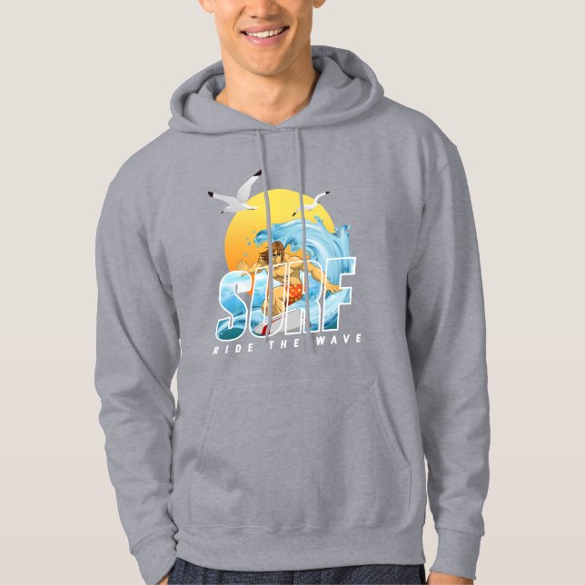 The Surfer Rides the Wave | Men Hoodie (Front)