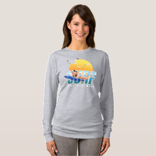 The Surfer Rides the Wave   Women Long Sleeve T-Shirt
